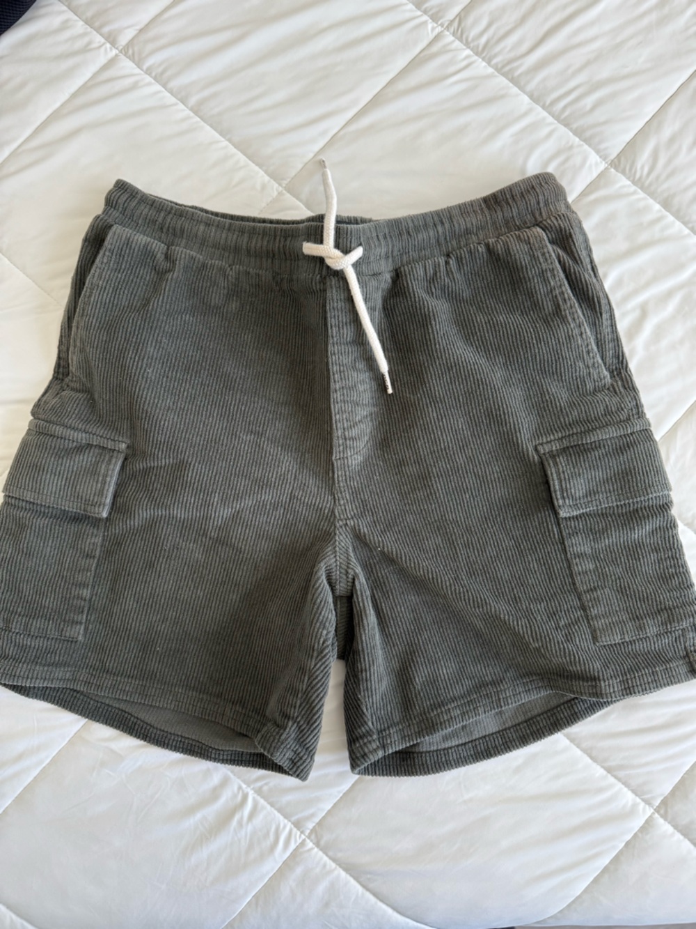 RSQ Olive Green Corduroy Cargo Shorts